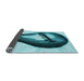 Thickness of Patterned Dark Cyan Green Rug, pat2673lblu