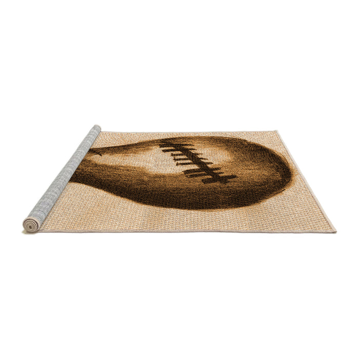 Sideview of Machine Washable Transitional Mahogany Brown Rug, wshpat2673org