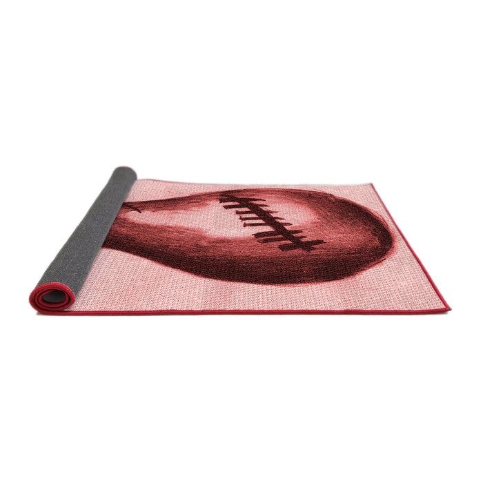 Thickness of Patterned Deep Rose Pink Rug, pat2673rd