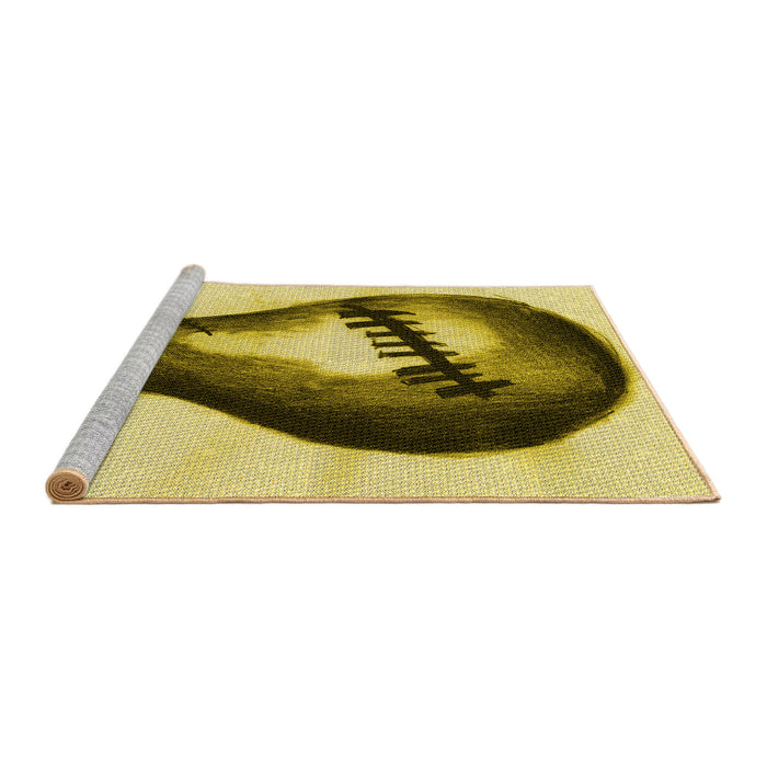 Sideview of Machine Washable Transitional Oak Brown Rug, wshpat2673yw