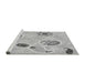 Sideview of Machine Washable Transitional Gunmetal Gray Rug, wshpat2674gry