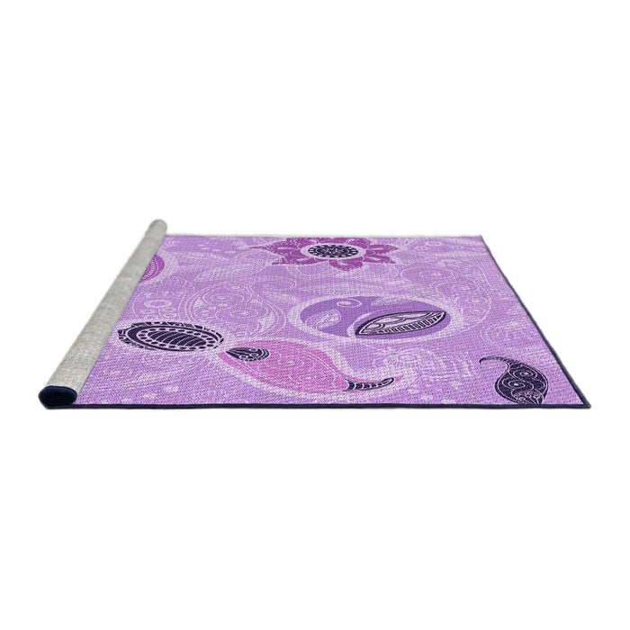Sideview of Machine Washable Transitional Purple Rug, wshpat2674pur