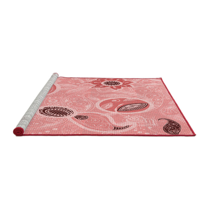 Sideview of Machine Washable Transitional Pink Rug, wshpat2674rd