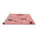 Sideview of Machine Washable Transitional Pink Rug, wshpat2674rd