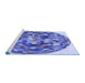 Sideview of Machine Washable Transitional Blue Rug, wshpat2675blu