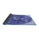 Thickness of Patterned Blue Rug, pat2675blu