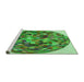 Sideview of Machine Washable Transitional Green Rug, wshpat2675grn