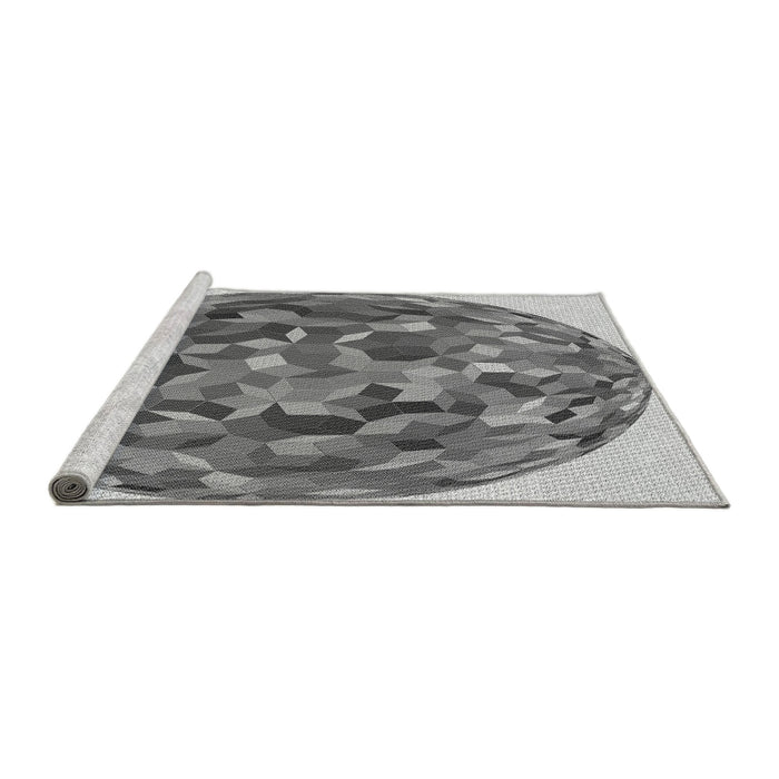 Sideview of Machine Washable Transitional Cloud Gray Rug, wshpat2675gry