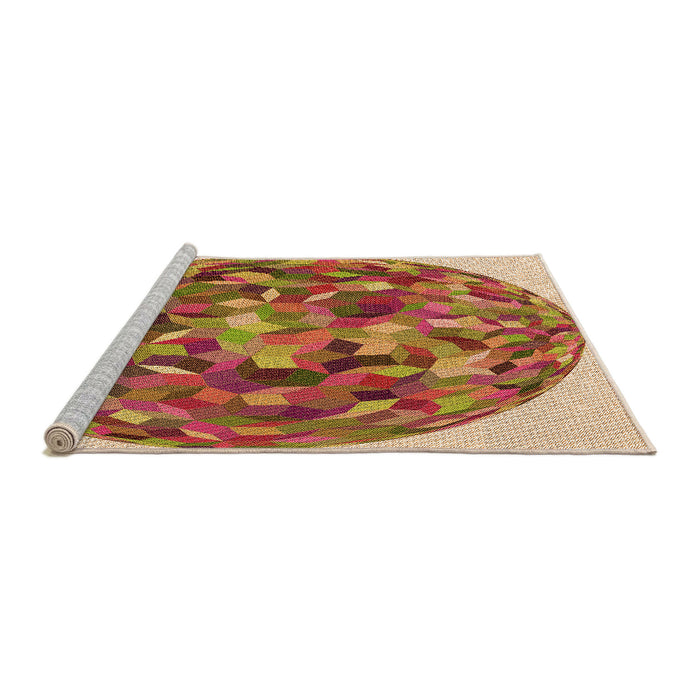 Sideview of Machine Washable Transitional Red Rug, wshpat2675org