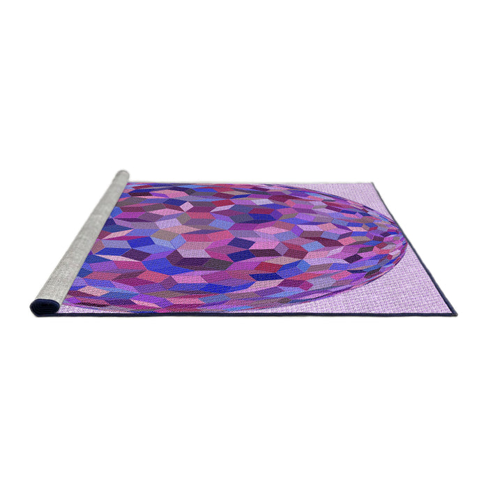 Sideview of Machine Washable Transitional Dark Orchid Purple Rug, wshpat2675pur