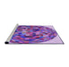 Sideview of Machine Washable Transitional Dark Orchid Purple Rug, wshpat2675pur