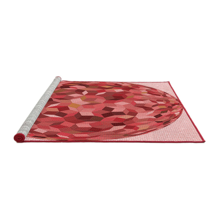 Sideview of Machine Washable Transitional Red Rug, wshpat2675rd