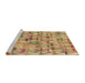 Sideview of Machine Washable Transitional Red Rug, wshpat2676brn