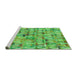 Sideview of Machine Washable Transitional Emerald Green Rug, wshpat2676grn