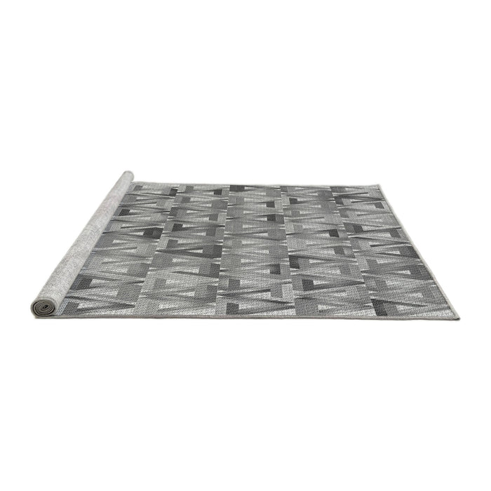 Sideview of Machine Washable Transitional Silver Gray Rug, wshpat2676gry