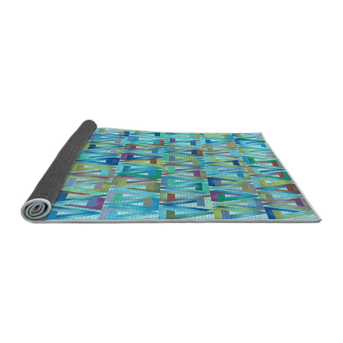 Thickness of Patterned Deep-Sea Green Rug, pat2676lblu