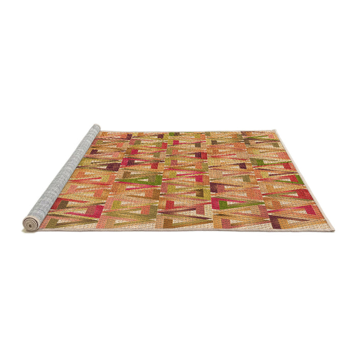 Sideview of Machine Washable Transitional Orange Rug, wshpat2676org