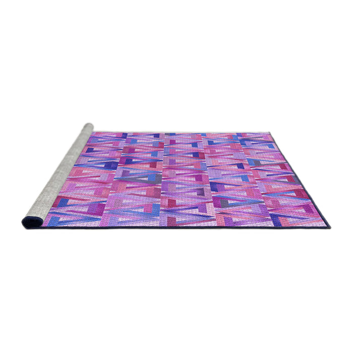 Sideview of Machine Washable Transitional Bright Lilac Purple Rug, wshpat2676pur