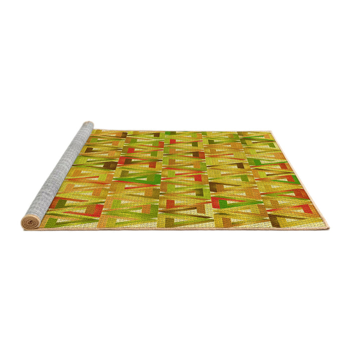 Sideview of Machine Washable Transitional Golden Brown Yellow Rug, wshpat2676yw