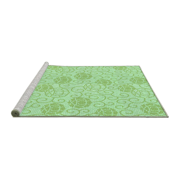 Sideview of Machine Washable Transitional Mint Green Rug, wshpat2677grn
