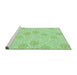 Sideview of Machine Washable Transitional Mint Green Rug, wshpat2677grn