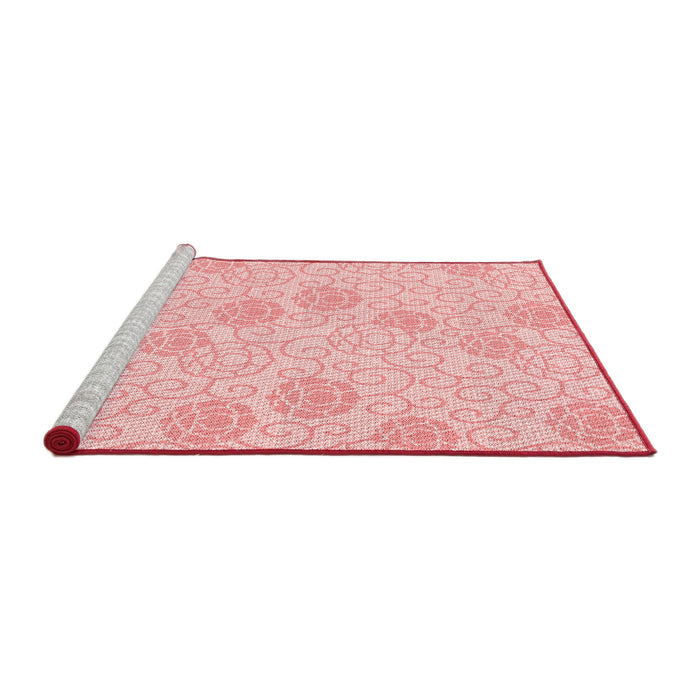 Sideview of Machine Washable Transitional Pastel Red Pink Rug, wshpat2677rd