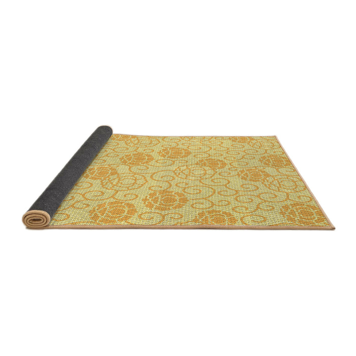 Thickness of Patterned Mustard Yellow Rug, pat2677yw