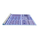 Sideview of Machine Washable Transitional Slate Blue Rug, wshpat2678blu