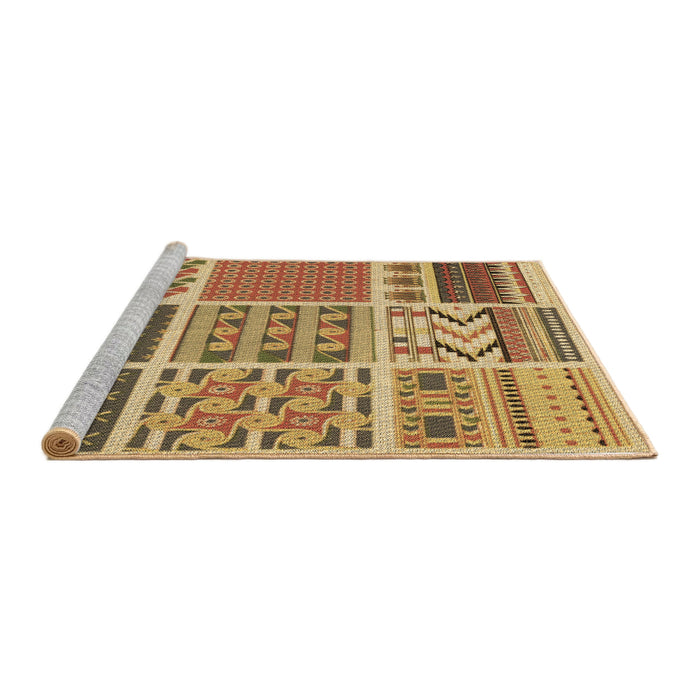 Sideview of Machine Washable Transitional Saddle Brown Rug, wshpat2678brn