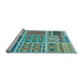 Sideview of Machine Washable Transitional Turquoise Green Rug, wshpat2678lblu