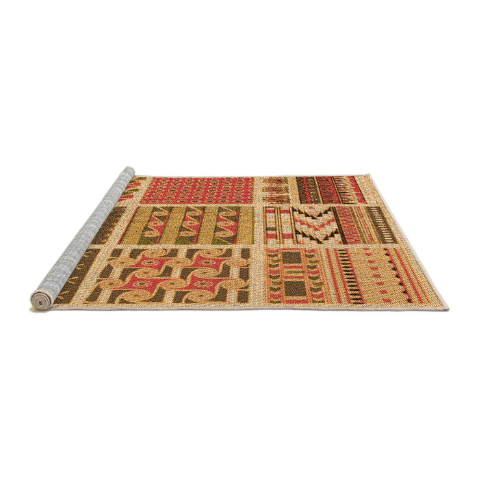 Sideview of Machine Washable Transitional Orange Rug, wshpat2678org