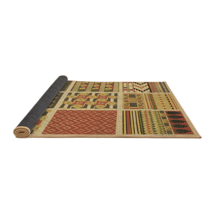 Thickness of Patterned Yellow Rug, pat2679brn