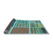 Thickness of Patterned Turquoise Green Rug, pat2679lblu