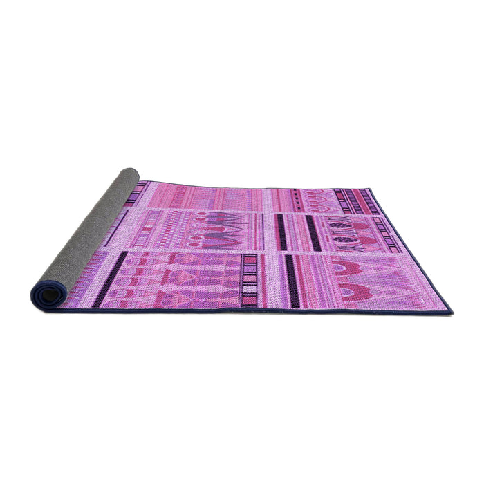 Thickness of Patterned Violet Purple Rug, pat2680pur