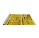 Sideview of Machine Washable Transitional Yellow Rug, wshpat2680yw