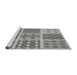 Sideview of Machine Washable Transitional Silver Gray Rug, wshpat2681gry