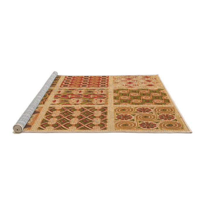 Sideview of Machine Washable Transitional Orange Rug, wshpat2681org