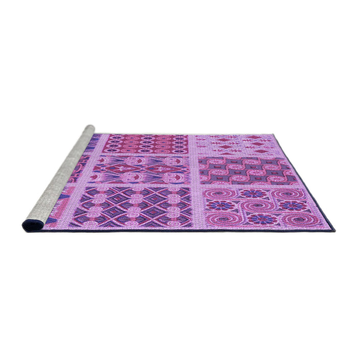 Sideview of Machine Washable Transitional Violet Purple Rug, wshpat2681pur