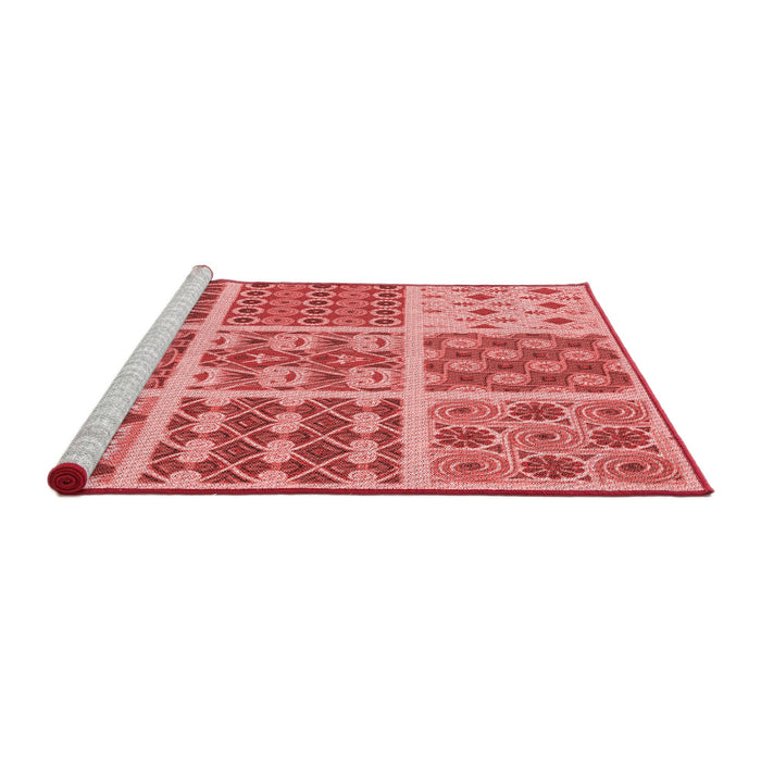 Sideview of Machine Washable Transitional Light Coral Pink Rug, wshpat2681rd