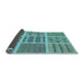 Thickness of Patterned Aquamarine Stone Green Rug, pat2682lblu