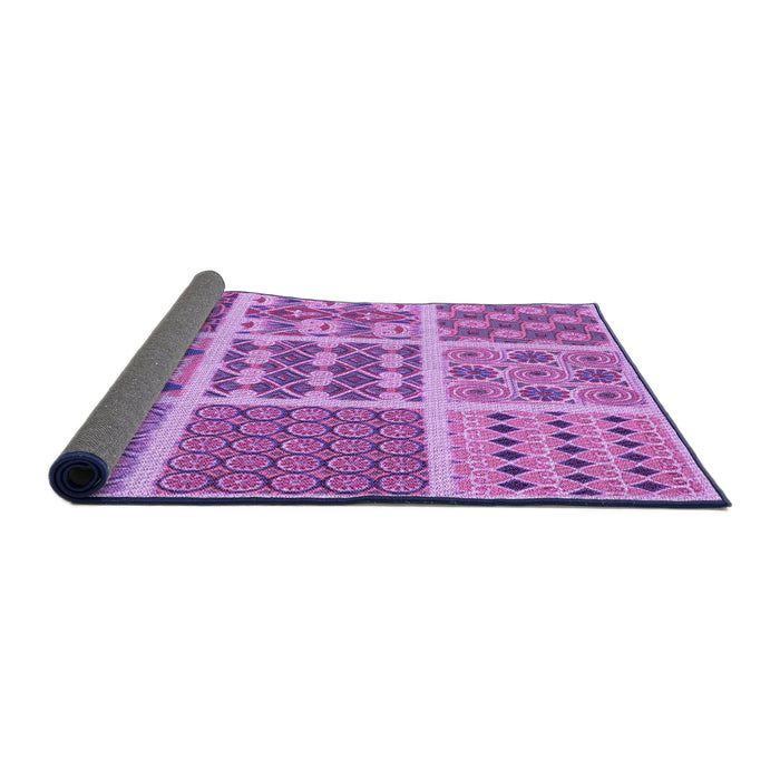 Thickness of Patterned Violet Purple Rug, pat2682pur