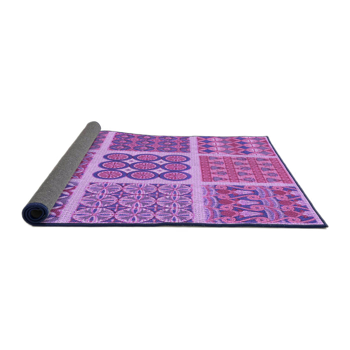 Thickness of Patterned Violet Purple Rug, pat2683pur