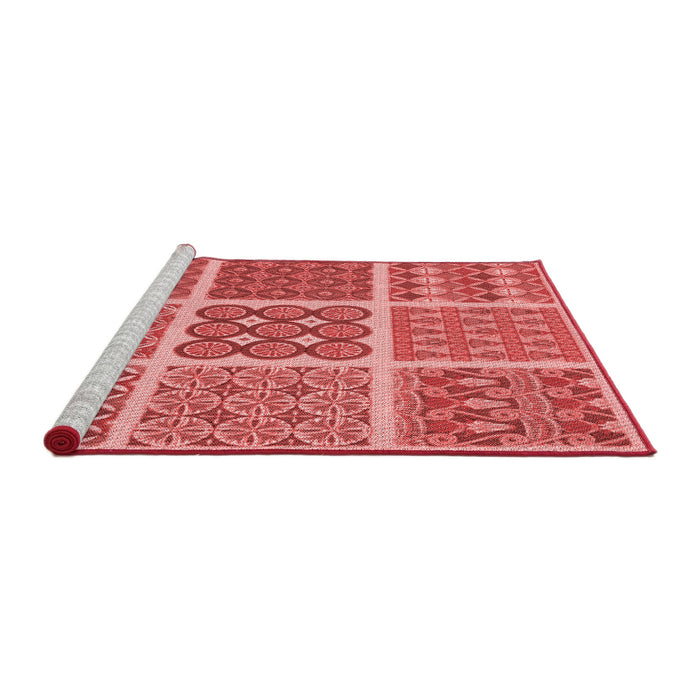 Sideview of Machine Washable Transitional Red Rug, wshpat2683rd