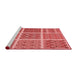 Sideview of Machine Washable Transitional Red Rug, wshpat2683rd