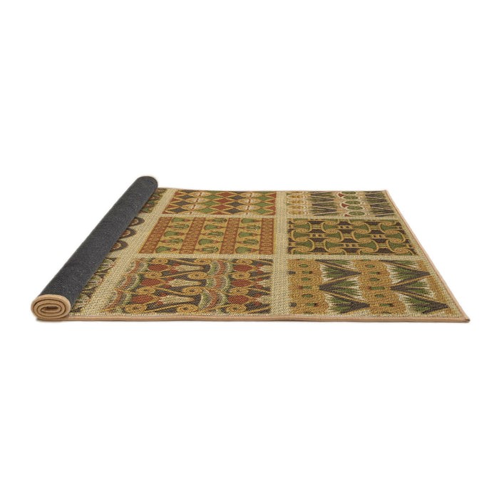 Thickness of Patterned Orange Rug, pat2684brn