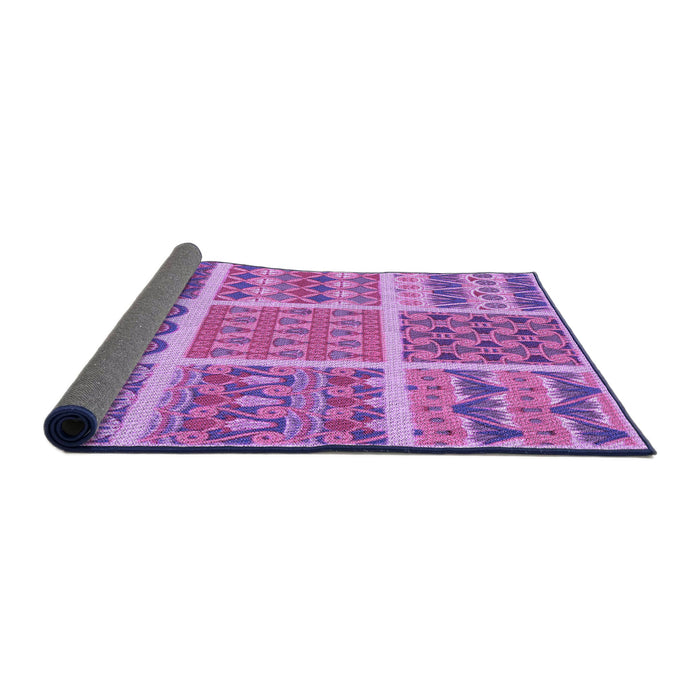Thickness of Patterned Violet Purple Rug, pat2684pur