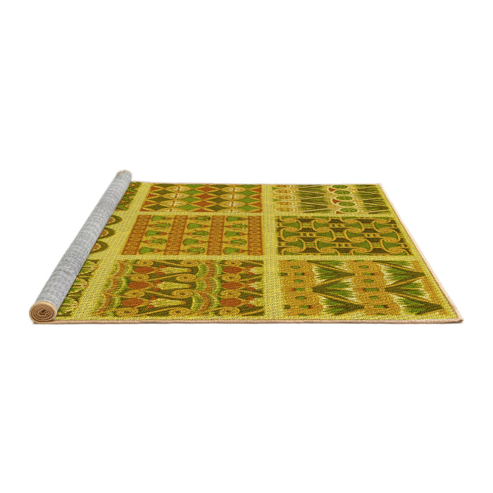 Sideview of Machine Washable Transitional Dark Bisque Brown Rug, wshpat2684yw