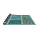Thickness of Patterned Turquoise Green Rug, pat2685lblu