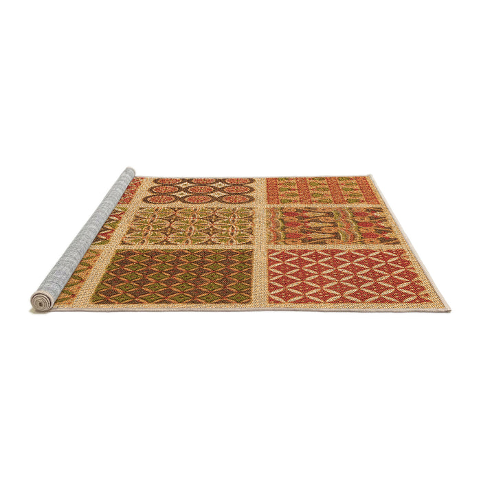 Sideview of Machine Washable Transitional Orange Rug, wshpat2685org