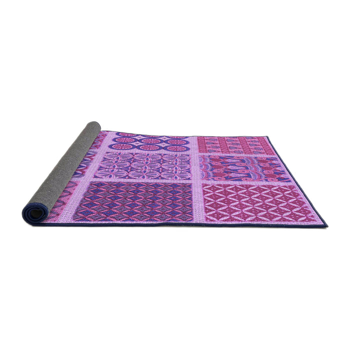 Thickness of Patterned Orchid Purple Rug, pat2685pur